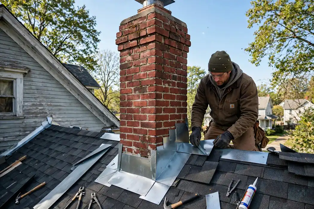 Reparación de flashes en Chimney en el centro de Sayreville, NJ