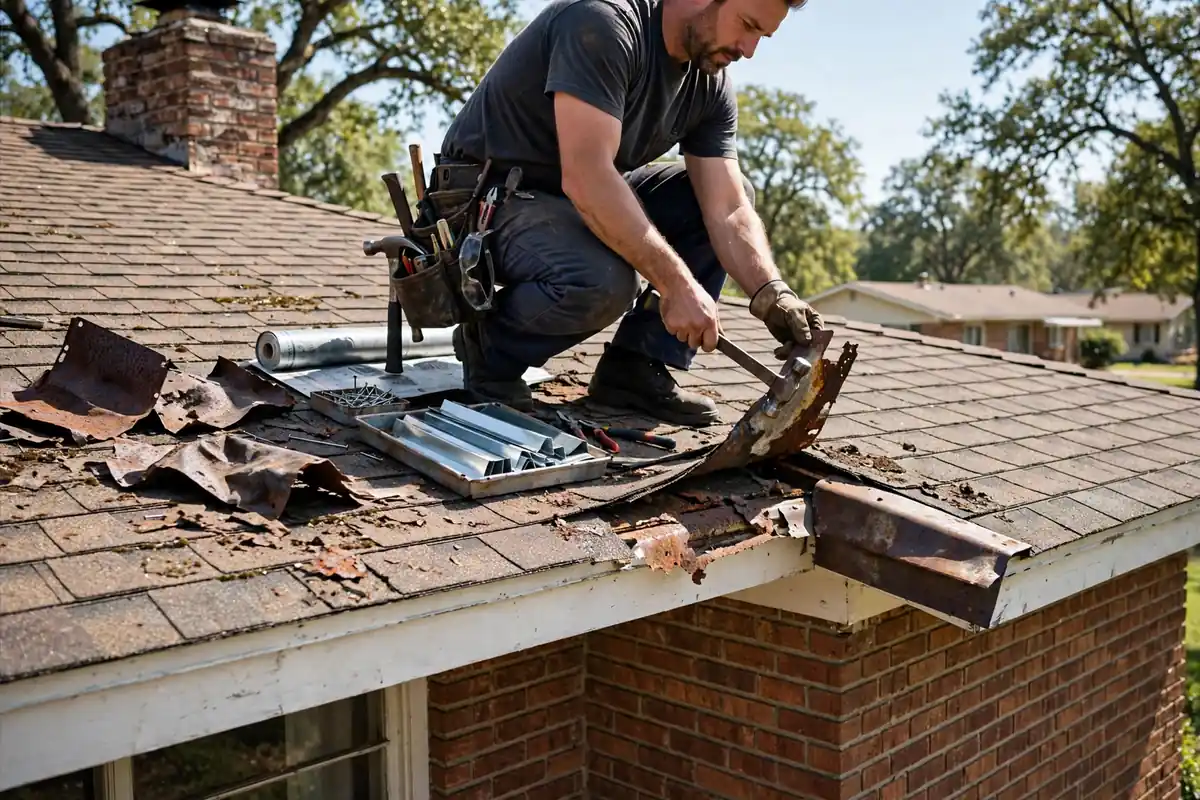 Roof flashing repair in Ernston, NJ