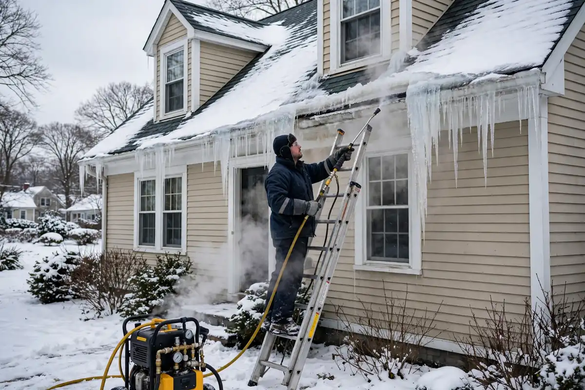Reparación de la presa de hielo en Melrose, NJ